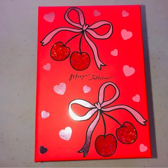 Authentic Betsey Johnson Earrings - Hot Pink Hoop Hearts With Pearl, NIB - Picture 10 of 12